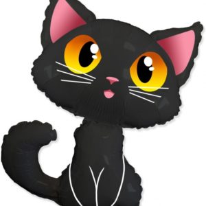 Шар фигурный котенок, черный