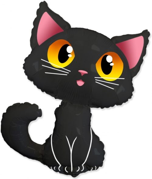 Шар фигурный котенок, черный