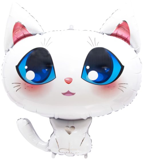 Шар фигурный котенок белый