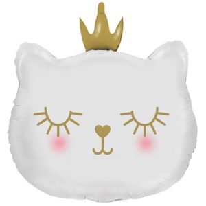 Кошка в короне, белая, 70 см, Китай