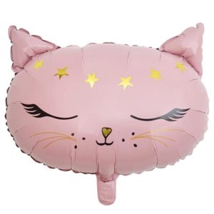 Шар фигурный кошка голова розовая