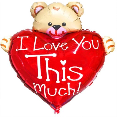 Мишка с сердцем "I love you this much"