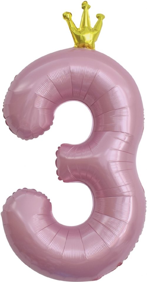 Цифра "3" с короной Розовый