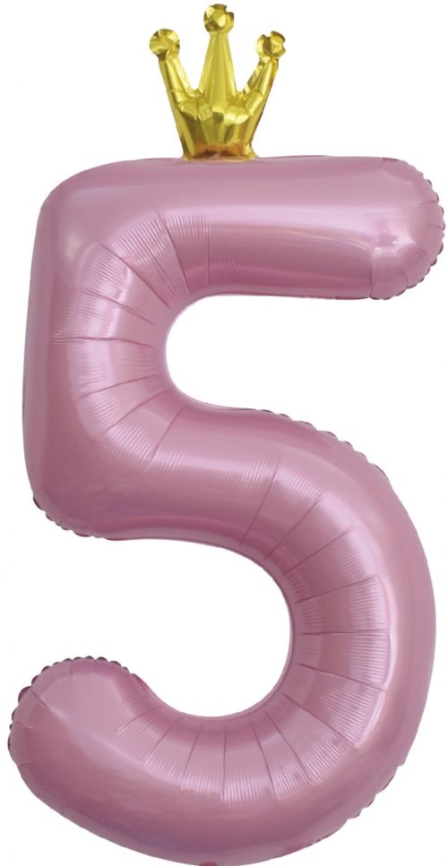 Цифра "5" с короной Розовый