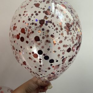 Шар с конфетти розовое золото