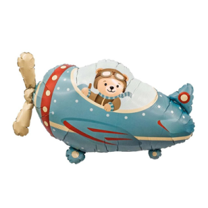 Шар фигурный самолет с медведем