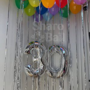 Две цифры и 15 шаров с дождиком