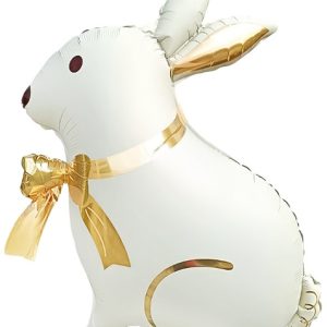 Шар фигурный Зайка с золотым бантиком