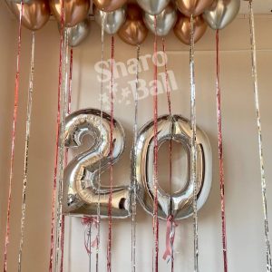 Серебряный набор с дождиком и цифрами