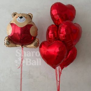 Мишка и сердца