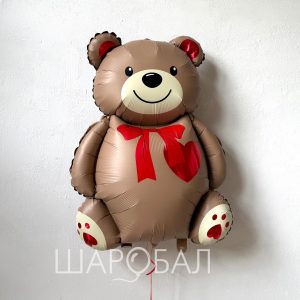 Шар фигурный мишка с бантом