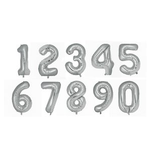 Шар цифра серебро, 66 см, Китай